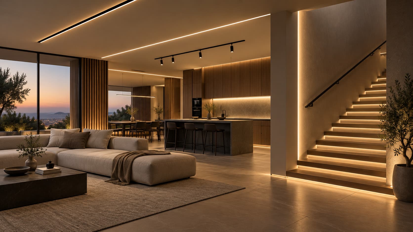 Interior lighting application featuring linear LED illumination